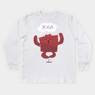 Yoga bear Kids Long Sleeve T-Shirt